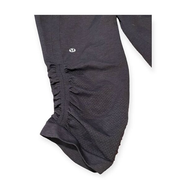 Lululemon Flow & Go Crop Yoga Pant High Waist Leggings Dark Heather Gray Sz 8 - Picture 4 of 10